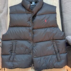 Polo by Ralph Lauren Men's Dark Gray/black Puffer Vest